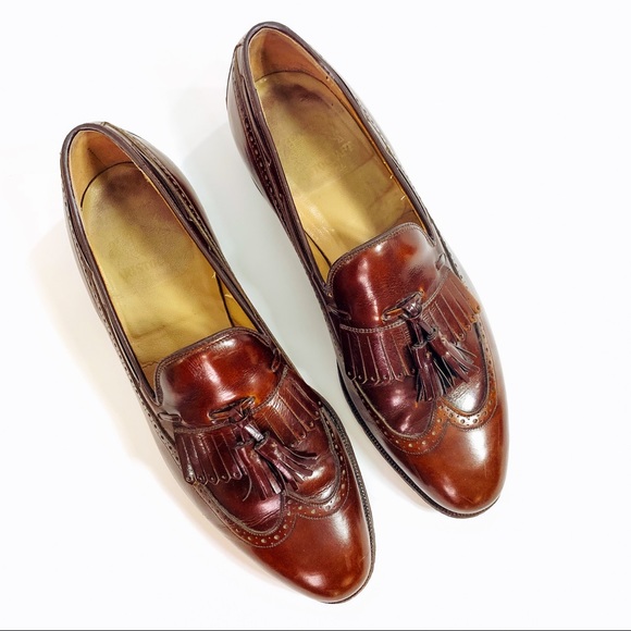 Johnson & Murphy Wingtip Tassel Loafers Brown 8.5 - Picture 3 of 8